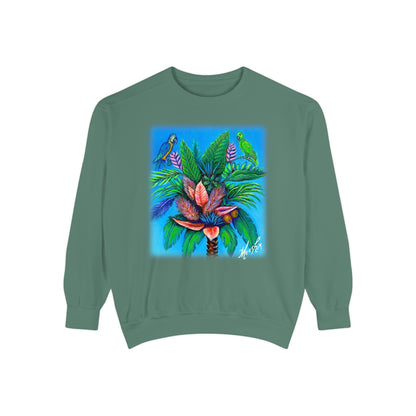 Palm Tree of Life Unisex Garment-Dyed Sweatshirt