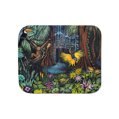 Colorful and Cozy Amazonia Favorite Sherpa Blanket