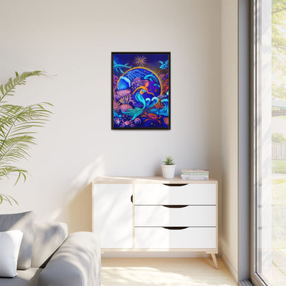 Celestrial Extraterrestrial Framed Canvas Print