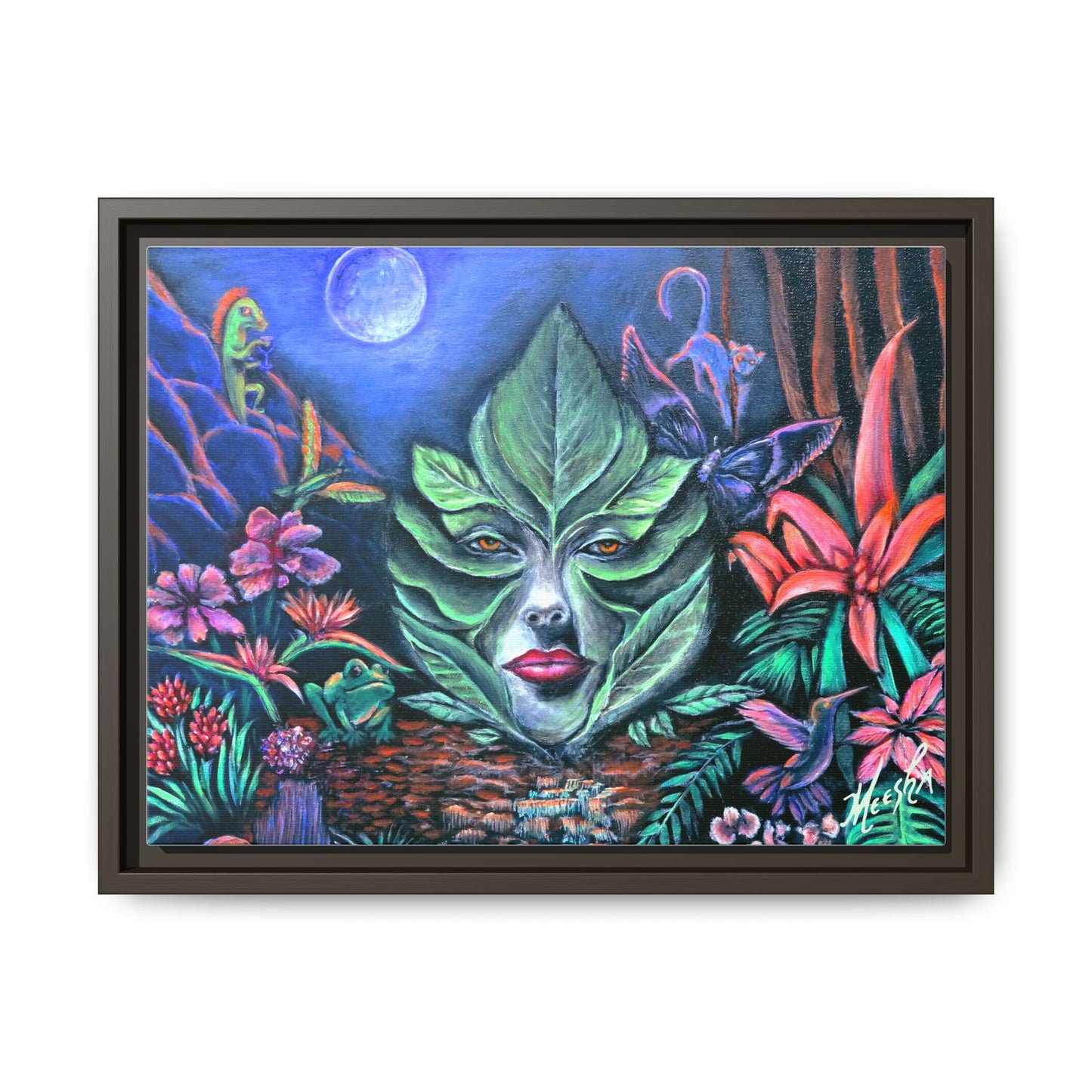 Moonlight Mischief Framed Canvas Print