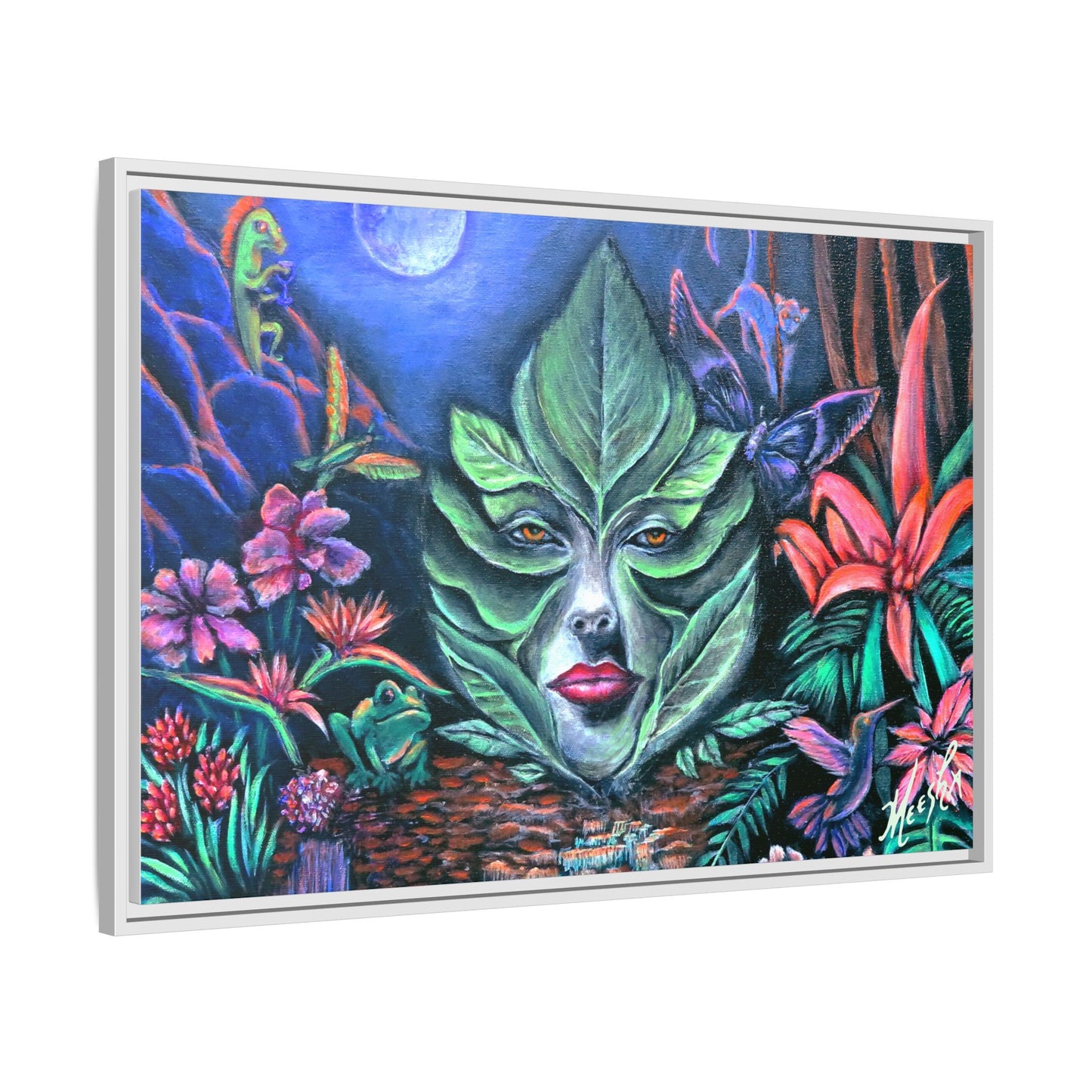 Moonlight Mischief Framed Canvas Print