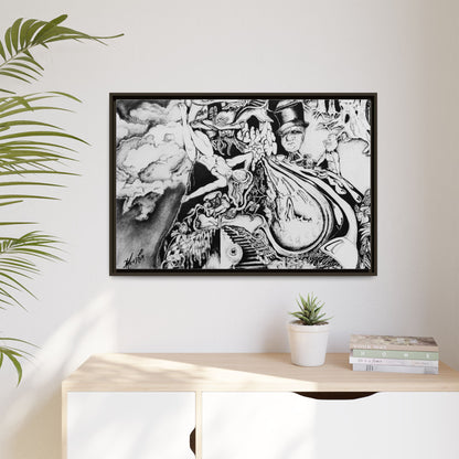 Alice In Blunderland Framed Canvas Print