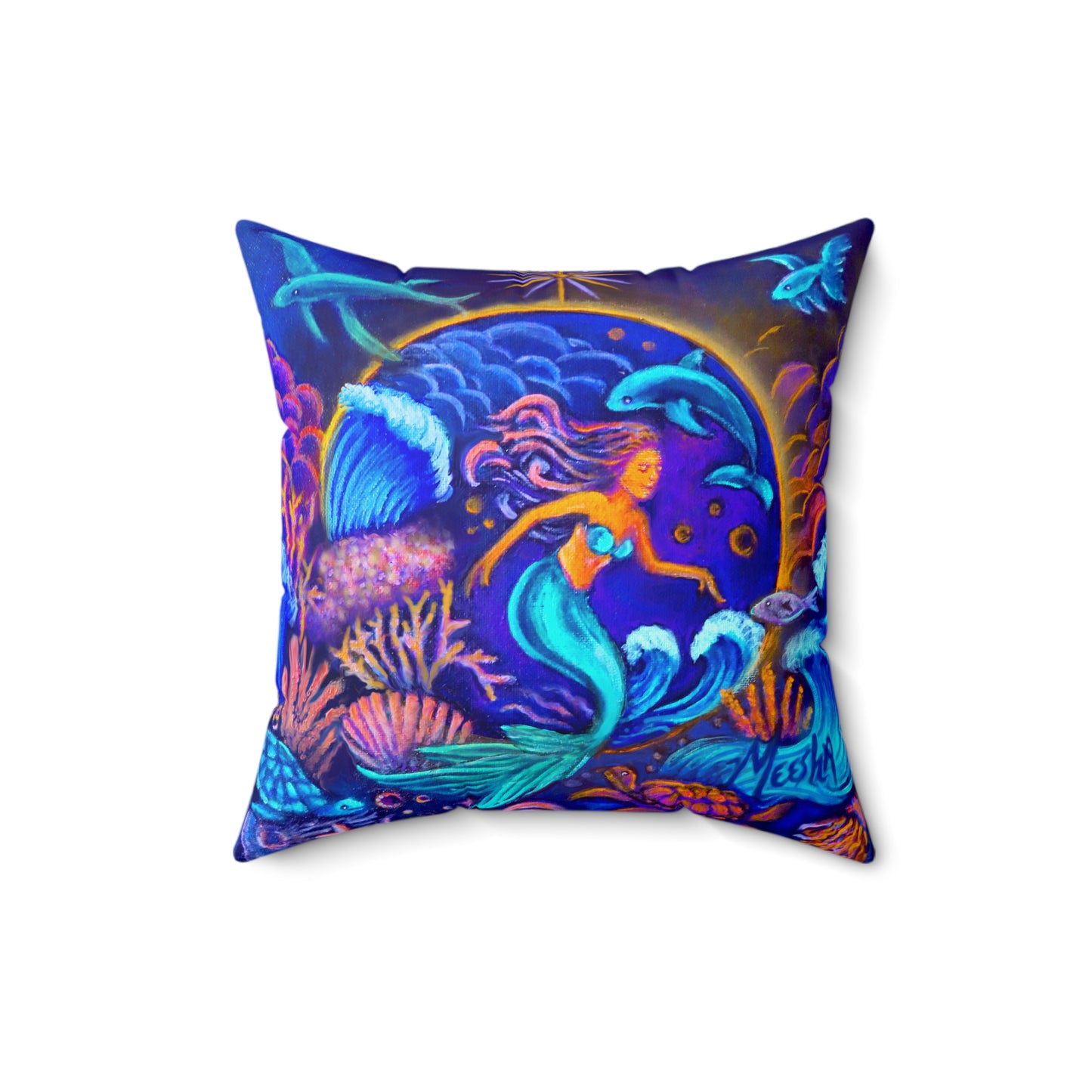 Celestrial Extraterrestrial Spun Polyester Square Pillow