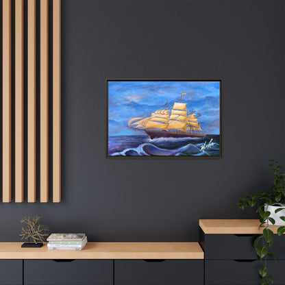 Whimsical Wavehopper Framed Canvas Print