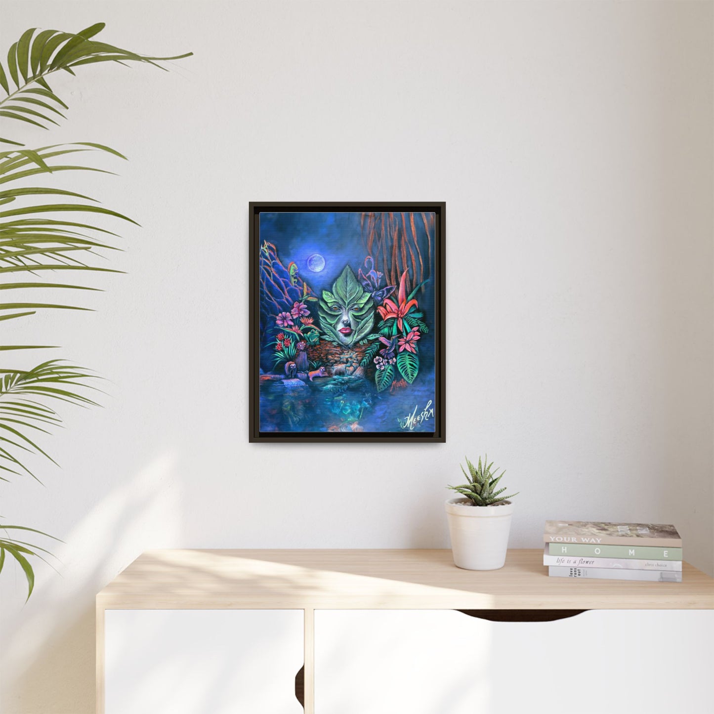 Moonlight Mischief Framed Canvas Print