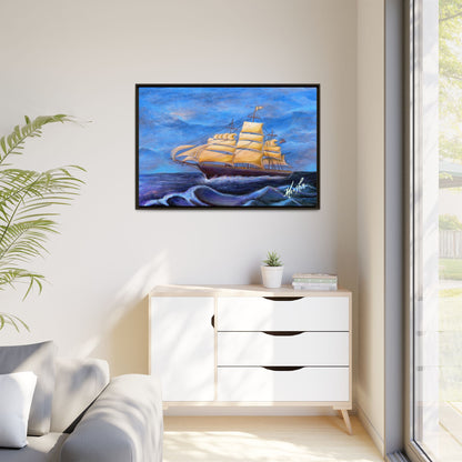 Whimsical Wavehopper Framed Canvas Print