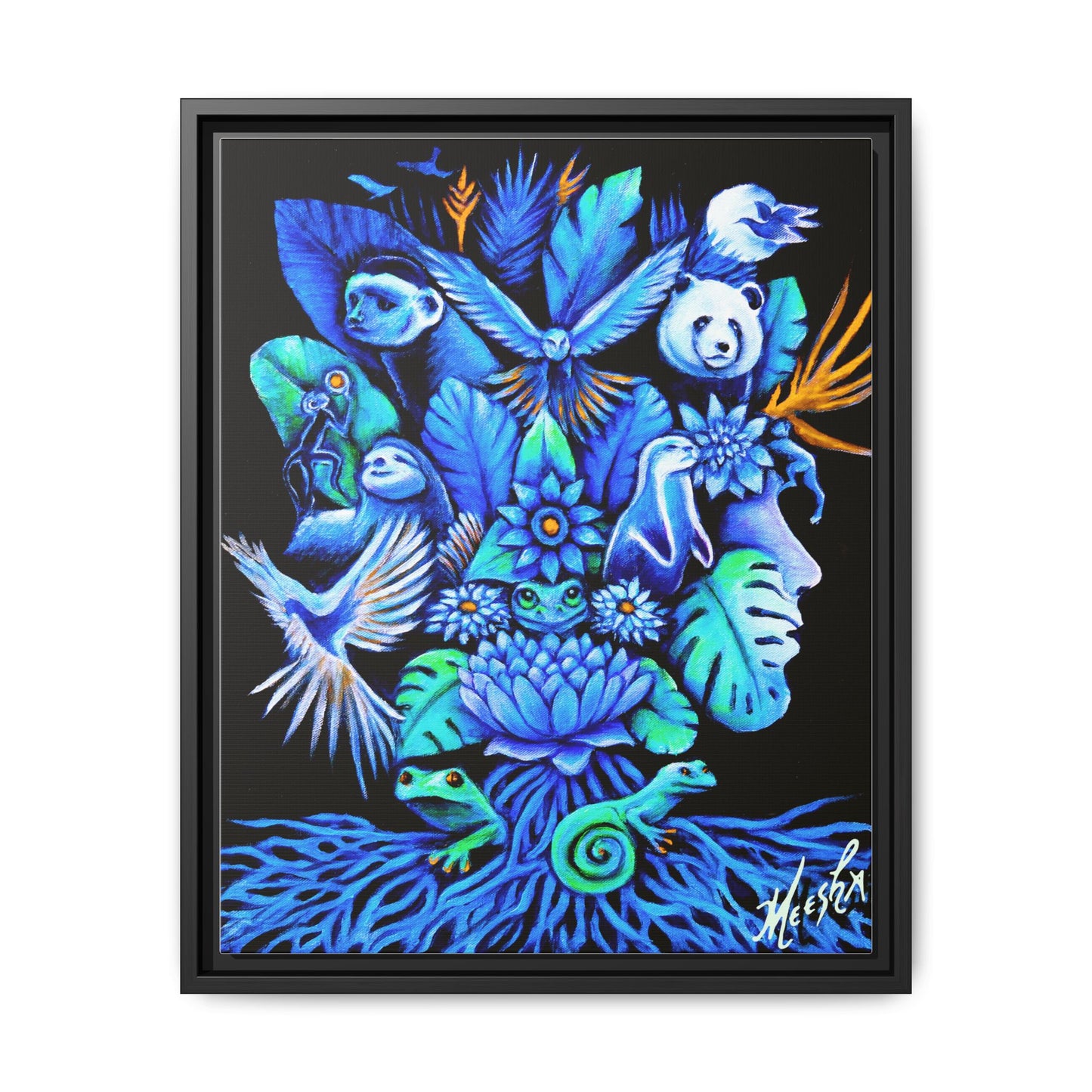 Out of The Blue Framed Canvas Print