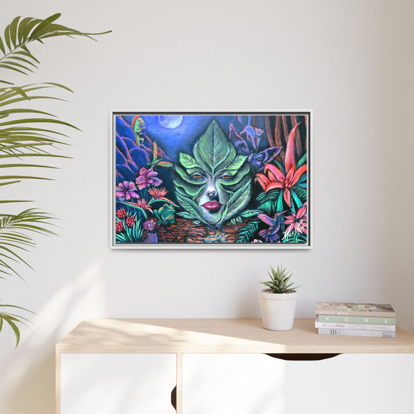 Moonlight Mischief Framed Canvas Print