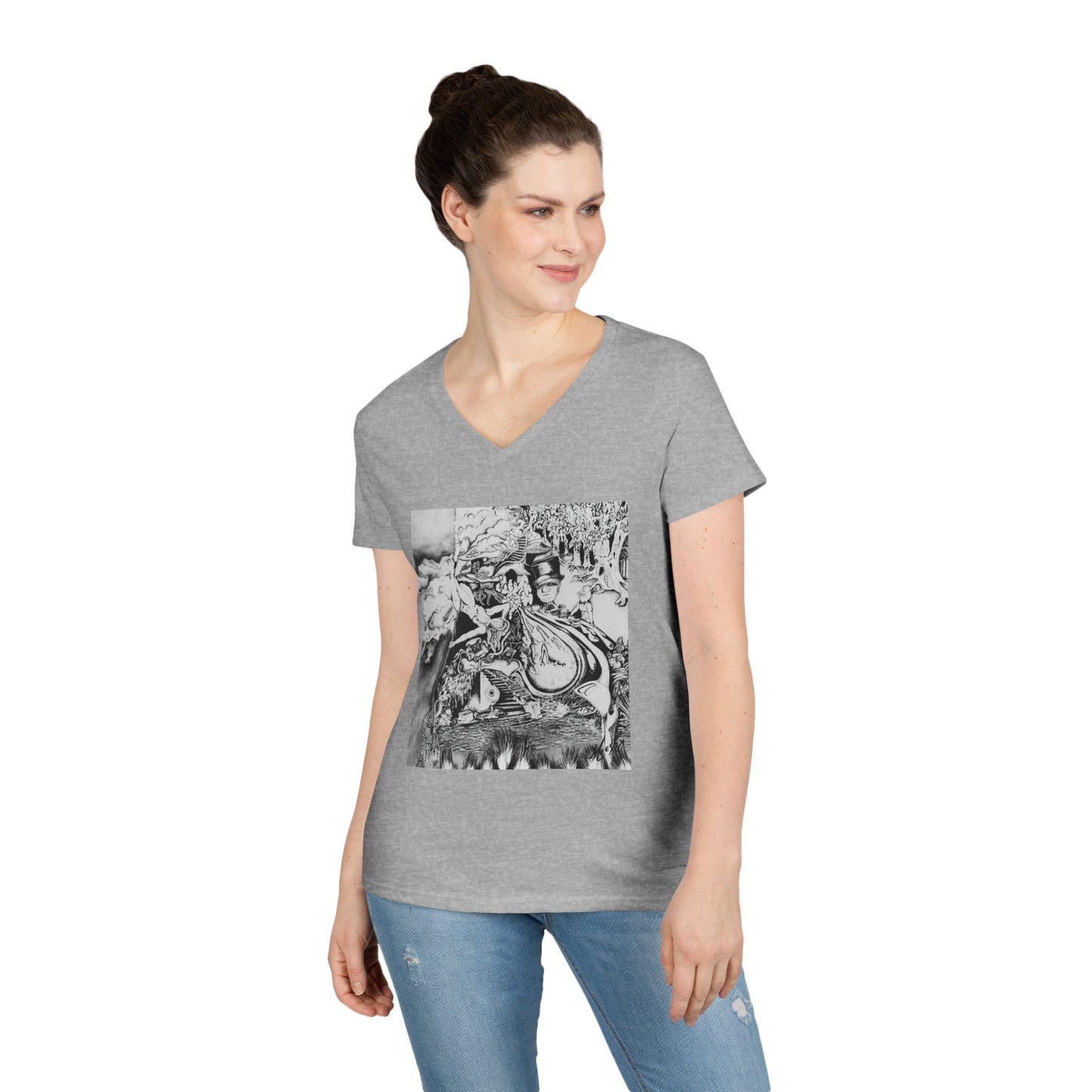 Alice In Wonderland Ladies' V-Neck T-Shirt