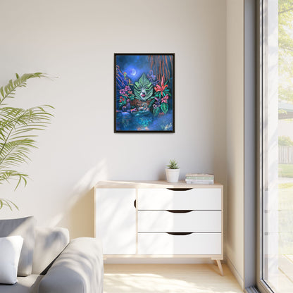 Moonlight Mischief Framed Canvas Print