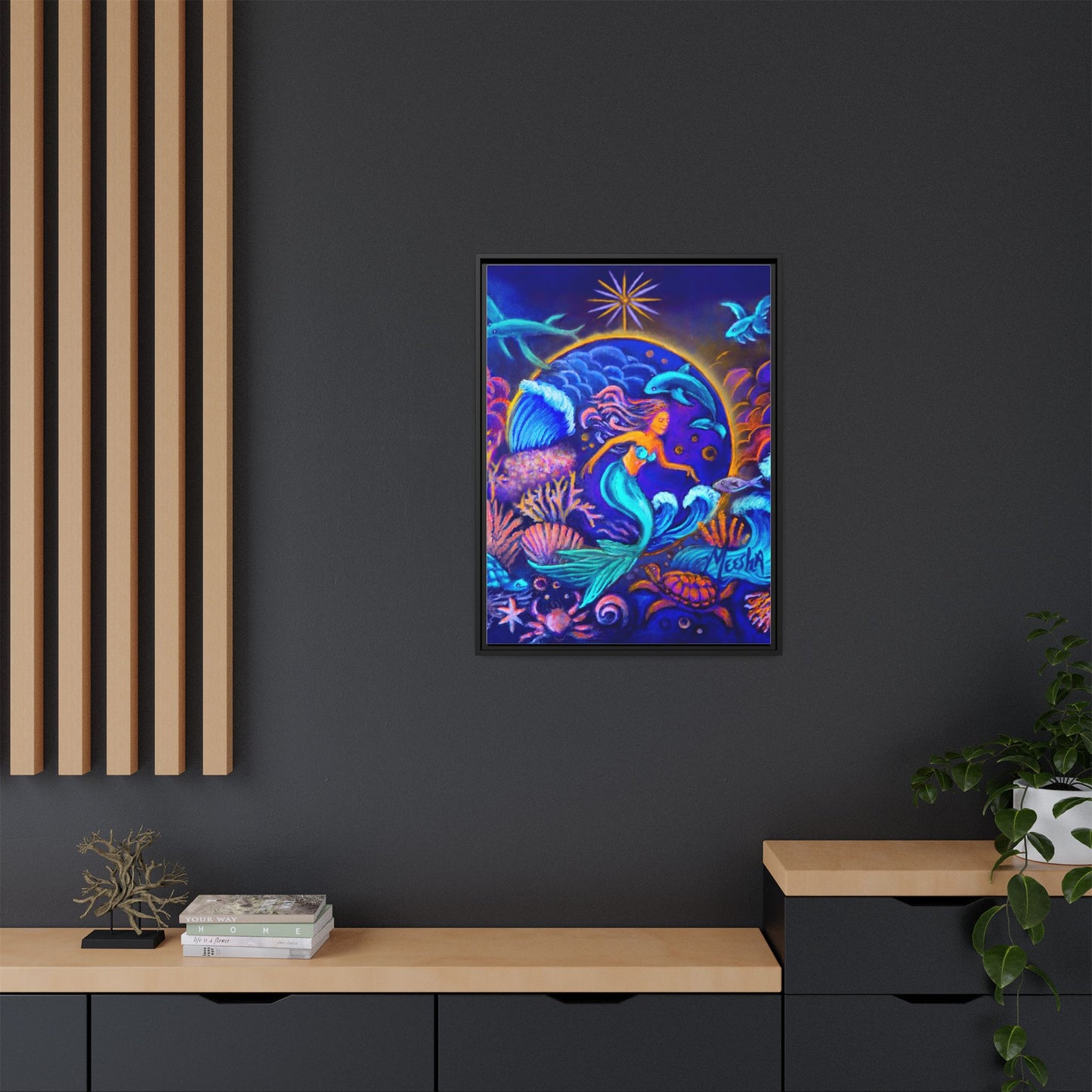Celestrial Extraterrestrial Framed Canvas Print