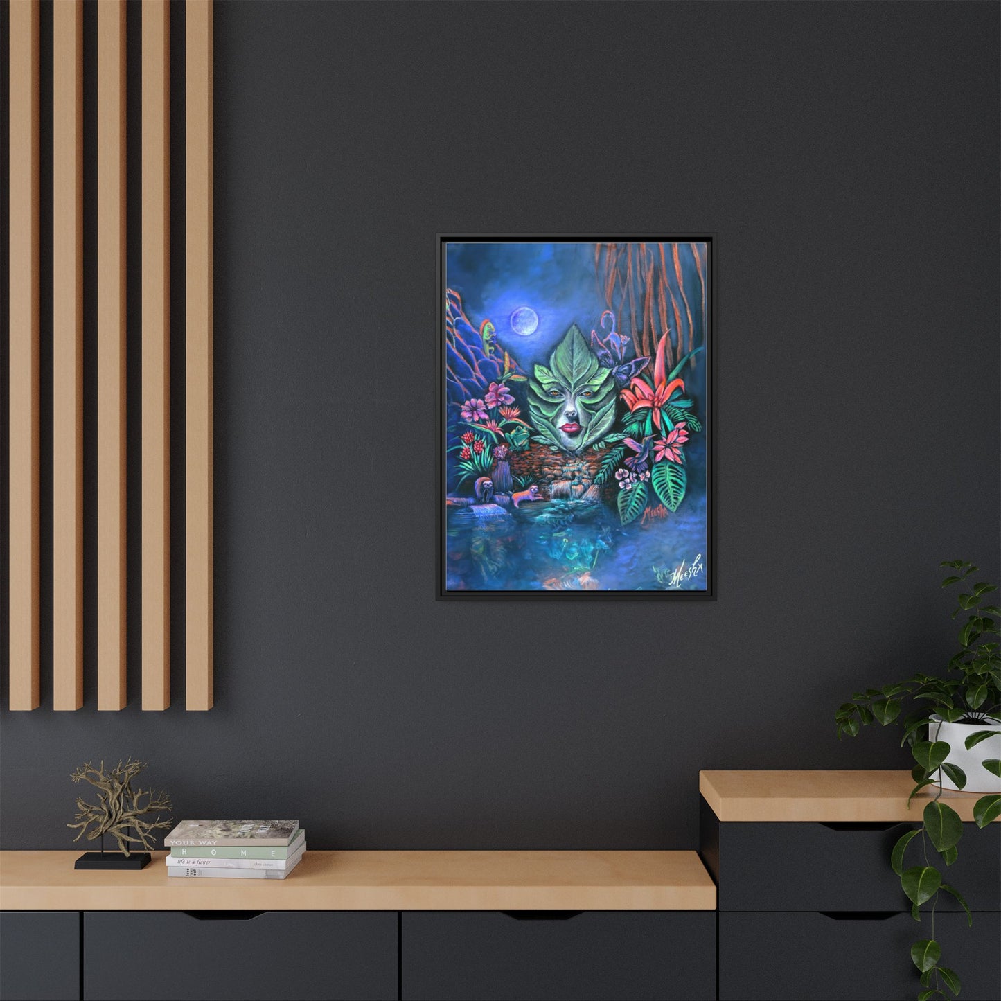 Moonlight Mischief Framed Canvas Print