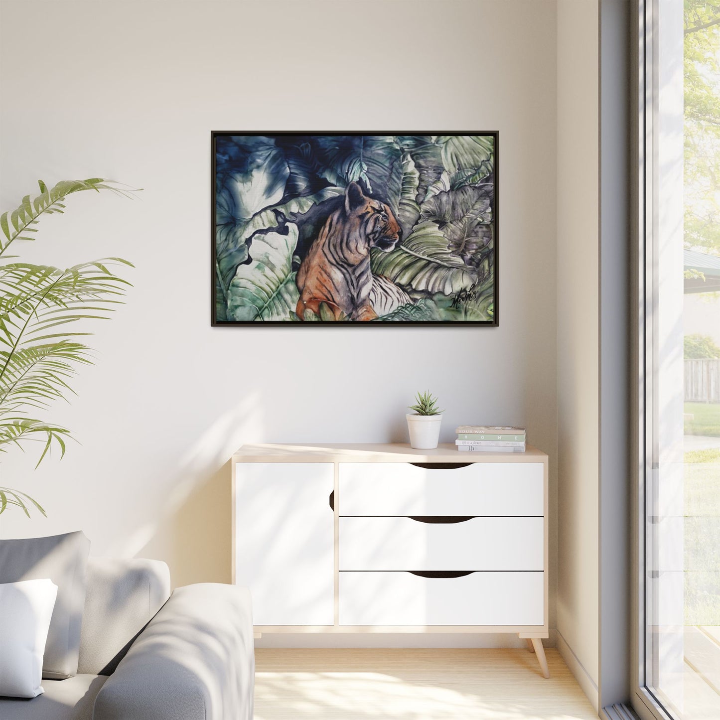 Watchful Warrior Framed Canvas Print