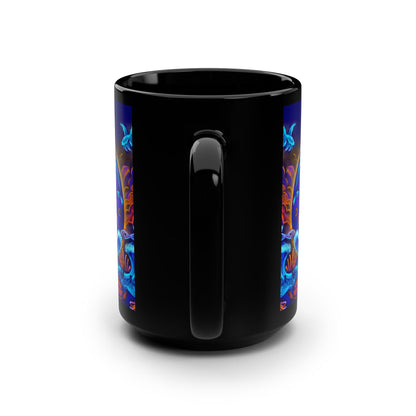 Celestial Extraterrestrial Black Mug, 15oz