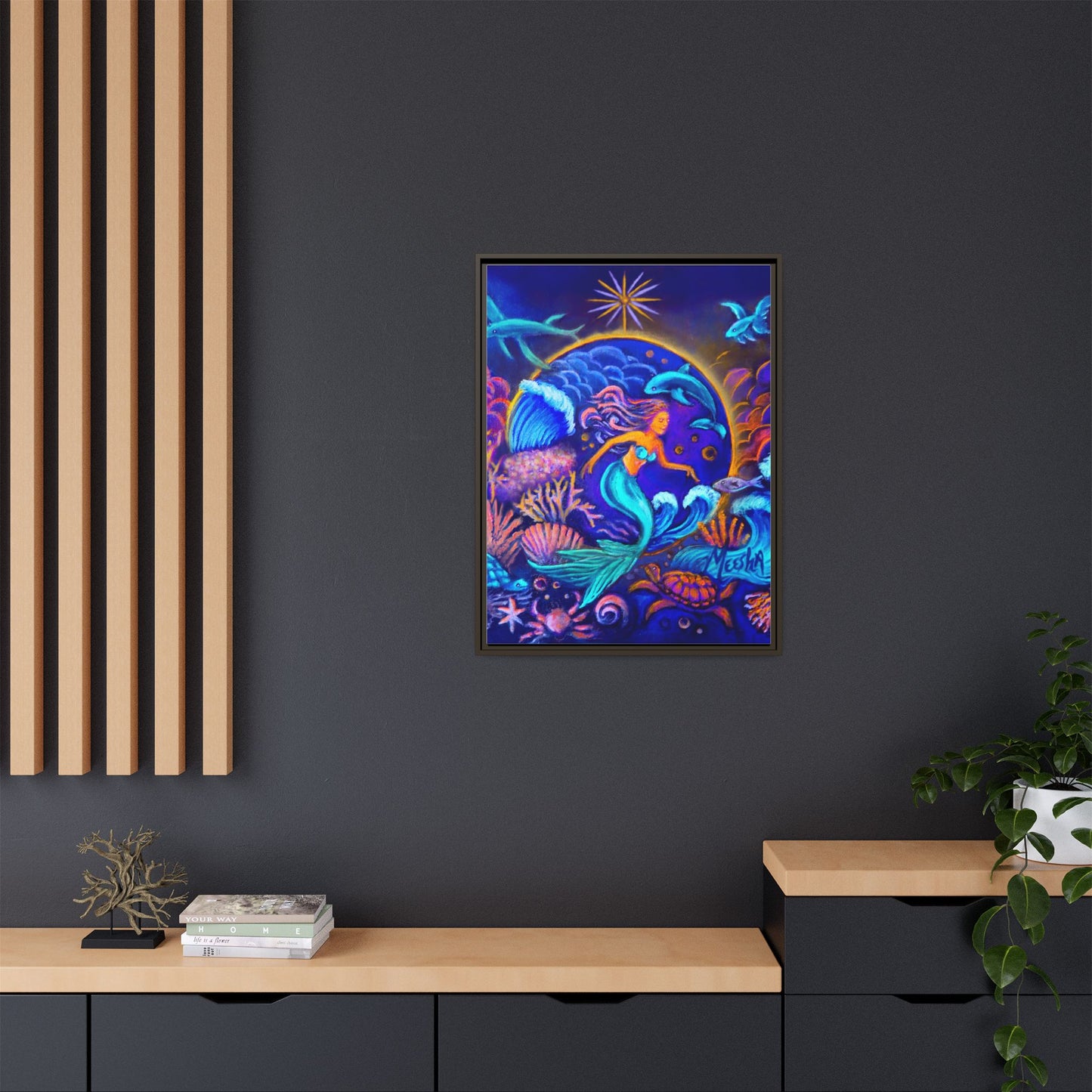 Celestrial Extraterrestrial Framed Canvas Print