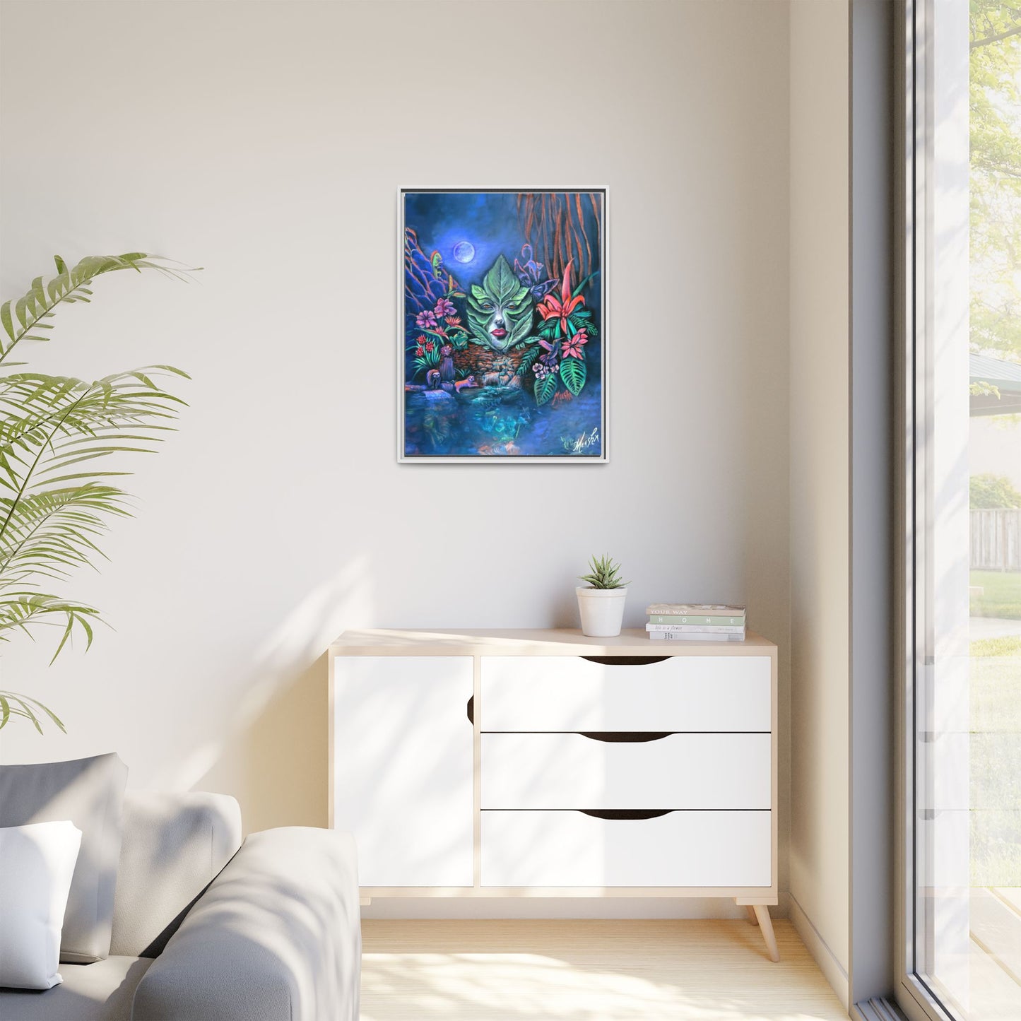 Moonlight Mischief Framed Canvas Print