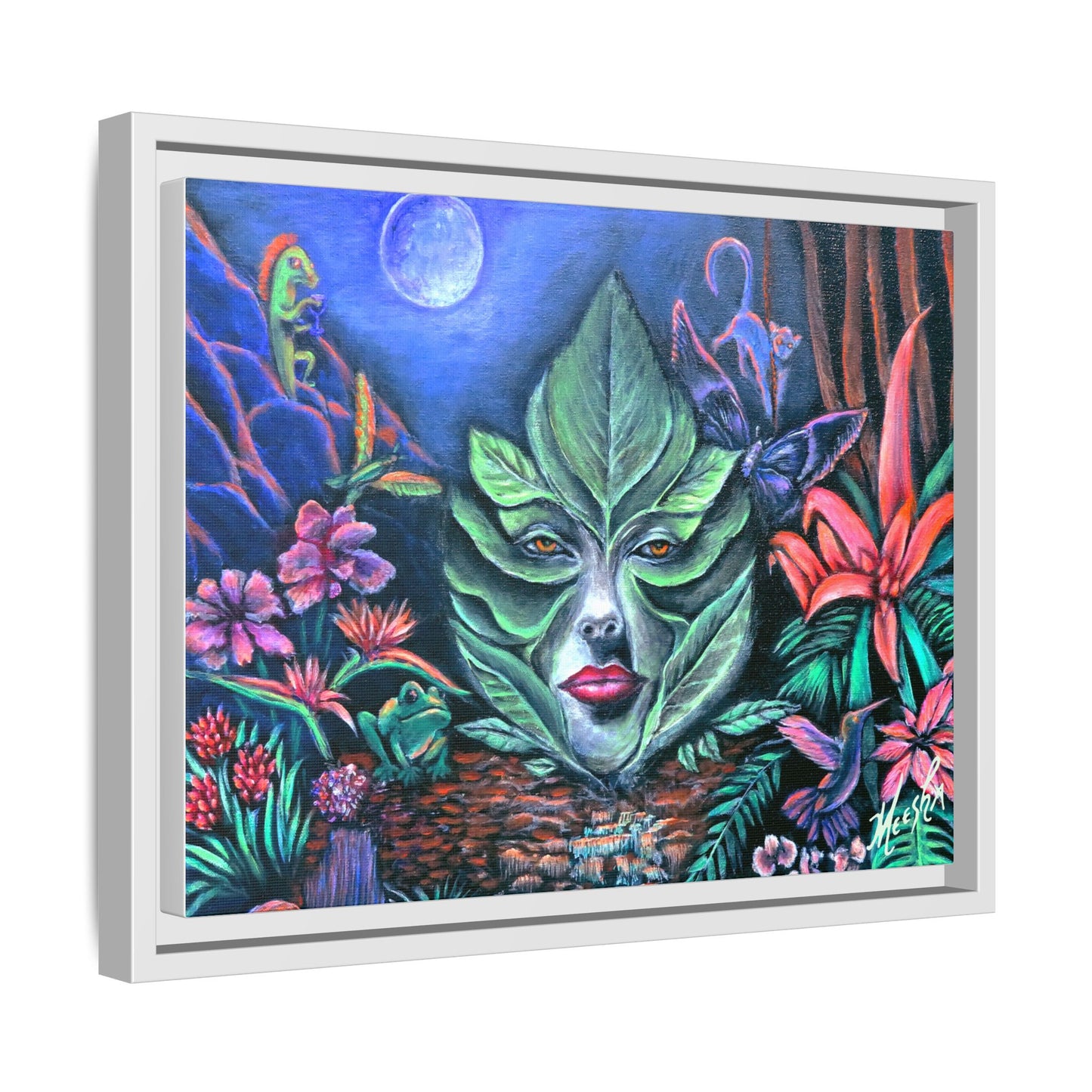 Moonlight Mischief Framed Canvas Print