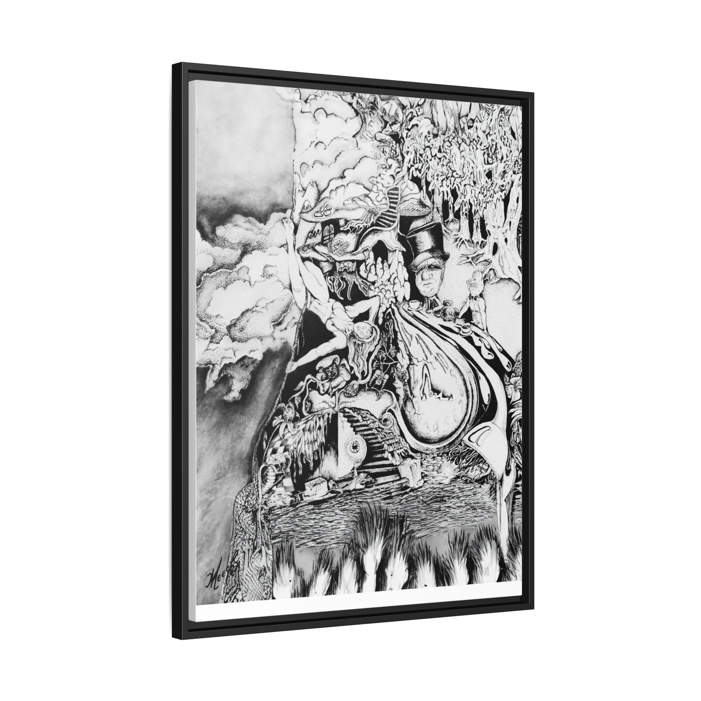 Alice In Blunderland Framed Canvas Print