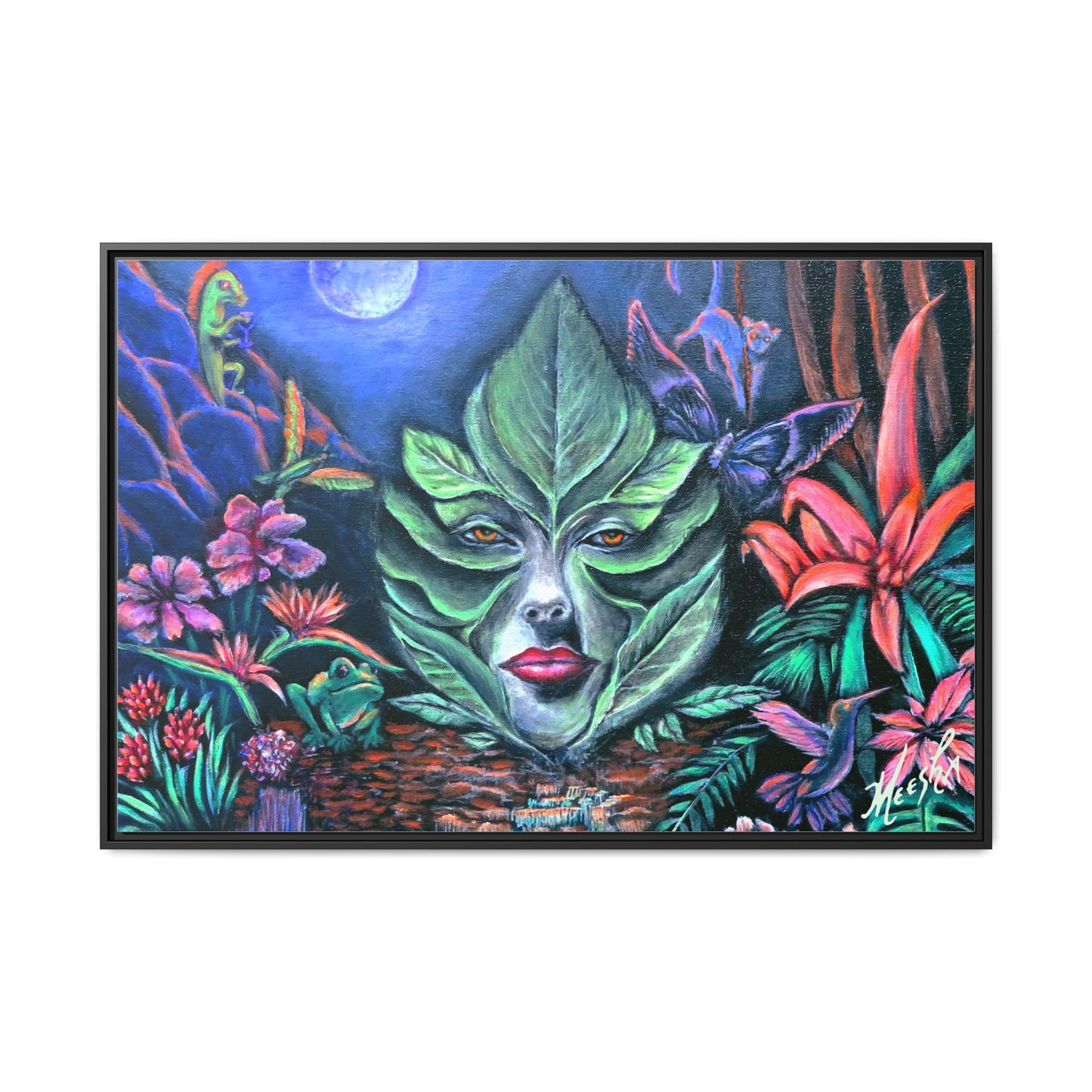 Moonlight Mischief Framed Canvas Print