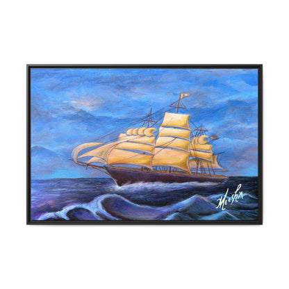 Whimsical Wavehopper Framed Canvas Print