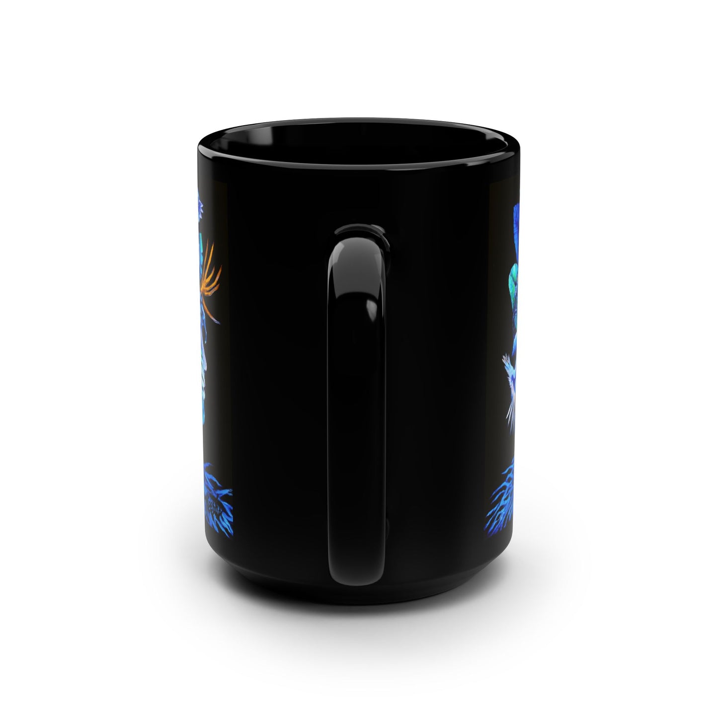 Out of the Blue Black Mug, 15oz