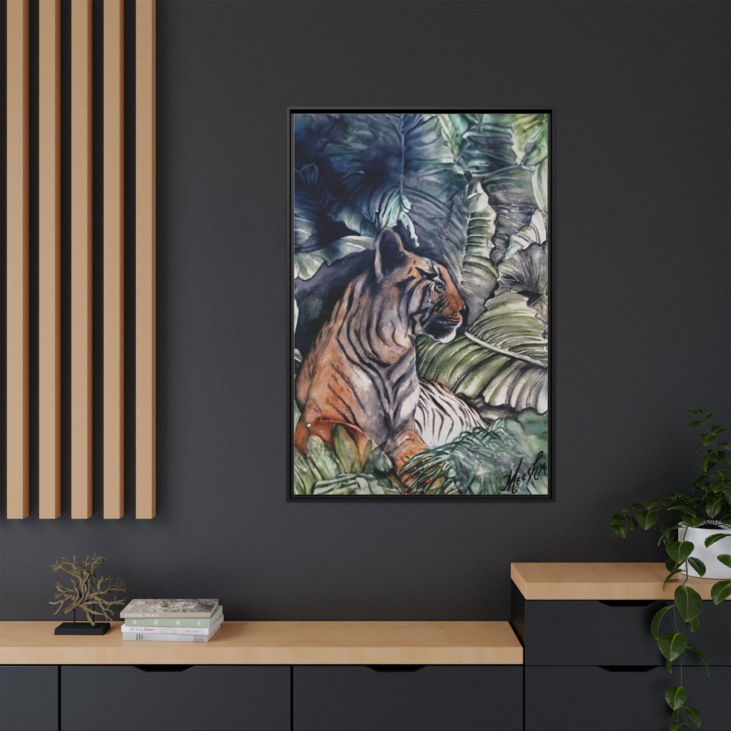 Watchful Warrior Framed Canvas Print