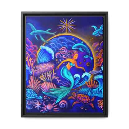 Celestrial Extraterrestrial Framed Canvas Print