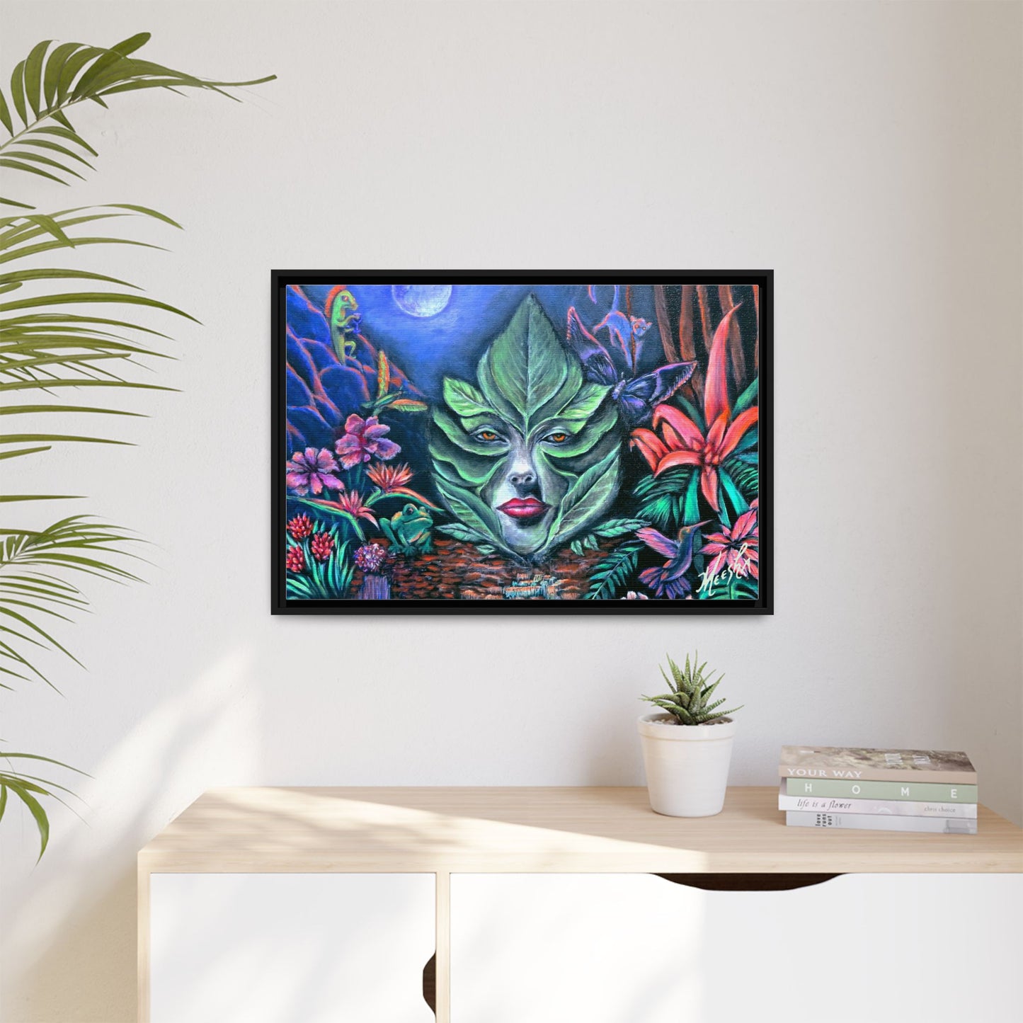 Moonlight Mischief Framed Canvas Print