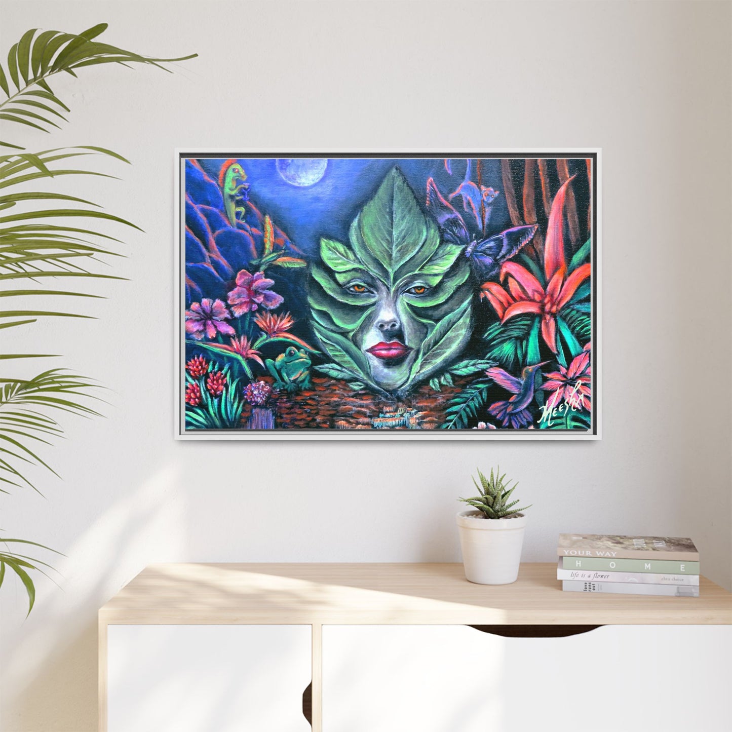 Moonlight Mischief Framed Canvas Print