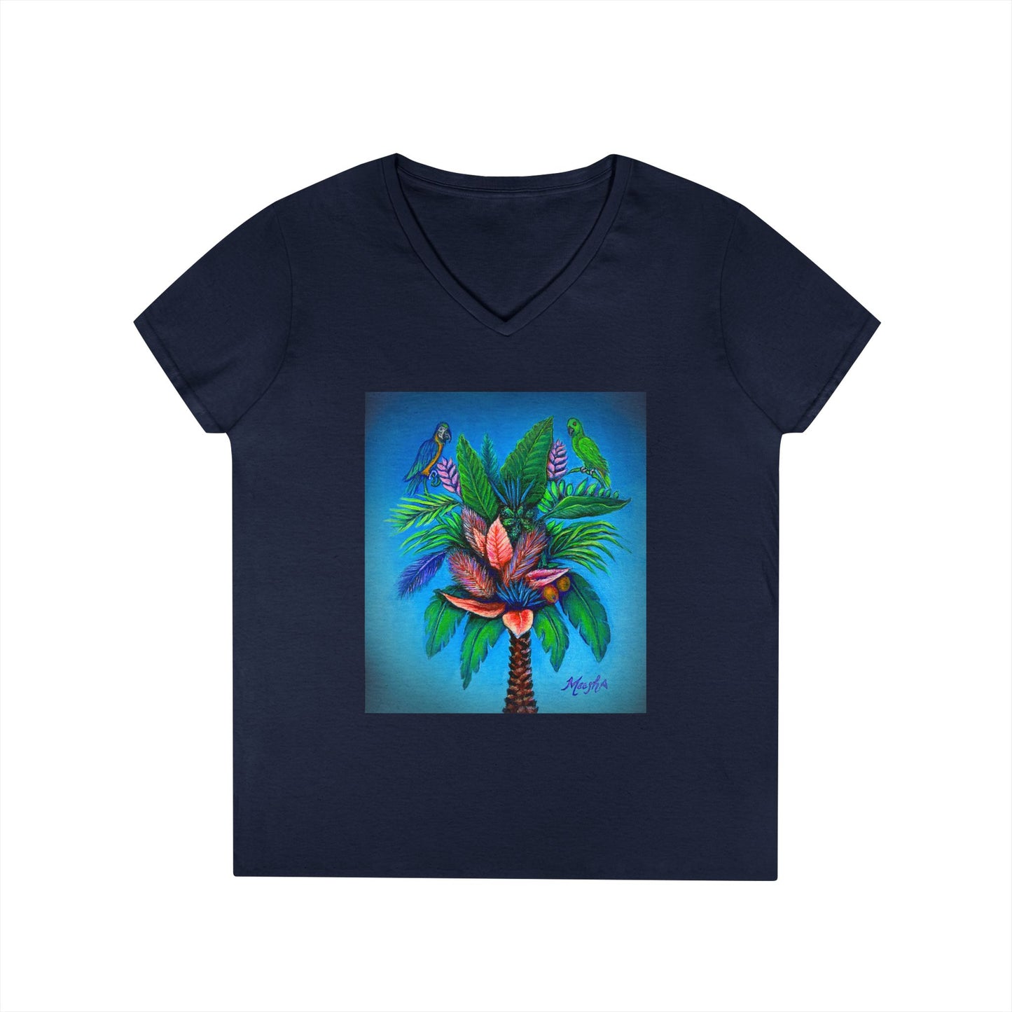Palm Tree of Life Ladies' V-Neck T-Shirt
