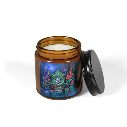 Moonlight Mischief Scented Soy Candles in decorative amber glass jar