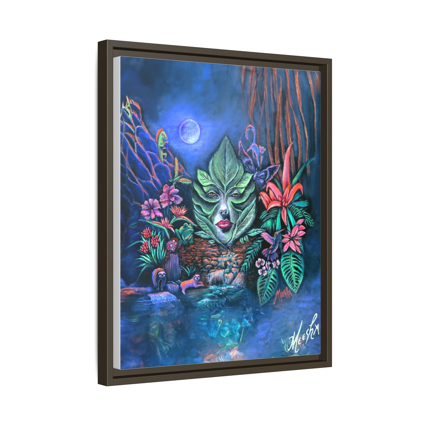 Moonlight Mischief Framed Canvas Print