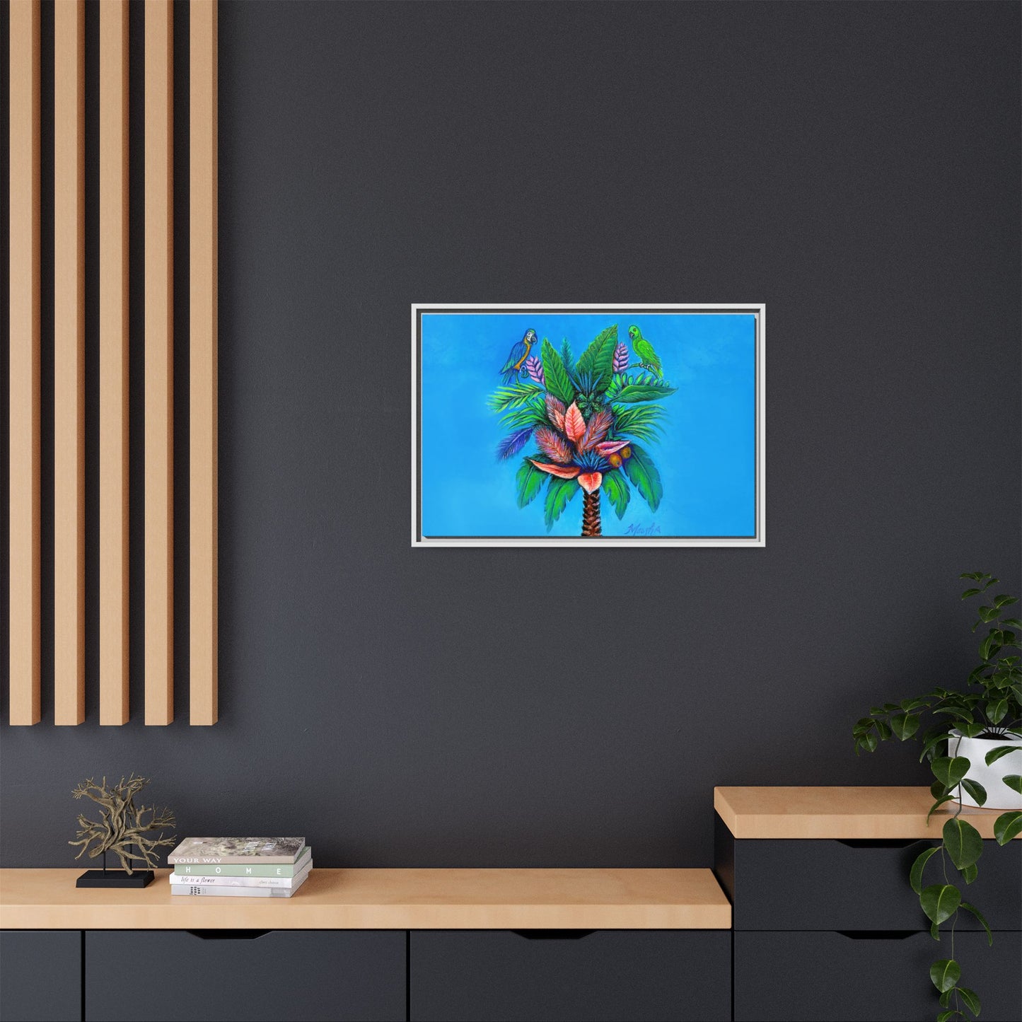 Palm Tree of Life Framed Canvas Print