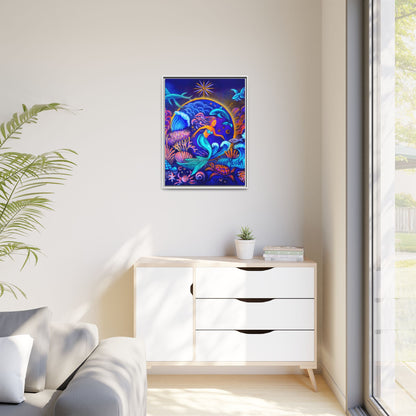 Celestrial Extraterrestrial Framed Canvas Print