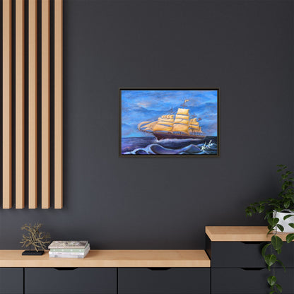 Whimsical Wavehopper Framed Canvas Print