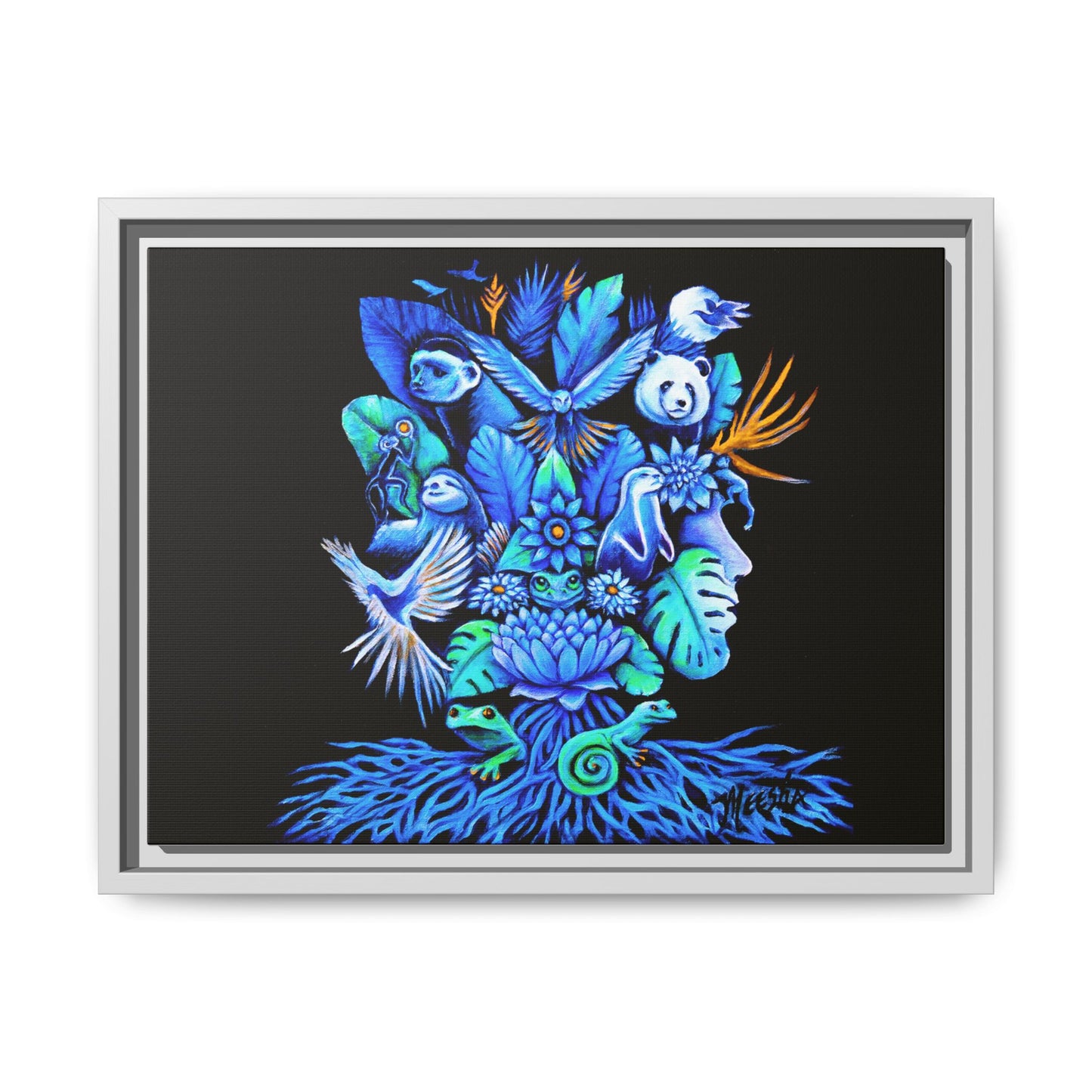 Out of The Blue Framed Canvas Print