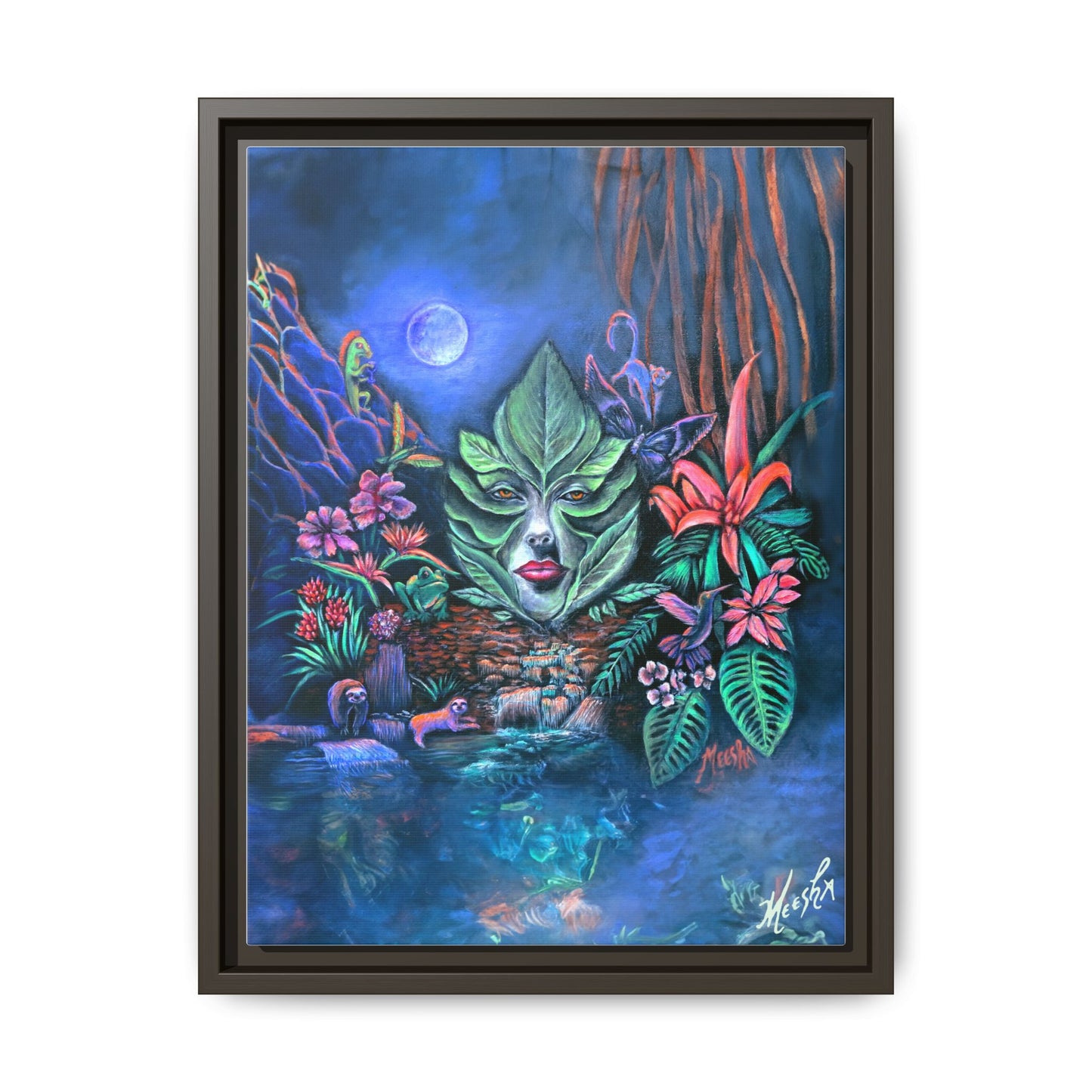 Moonlight Mischief Framed Canvas Print