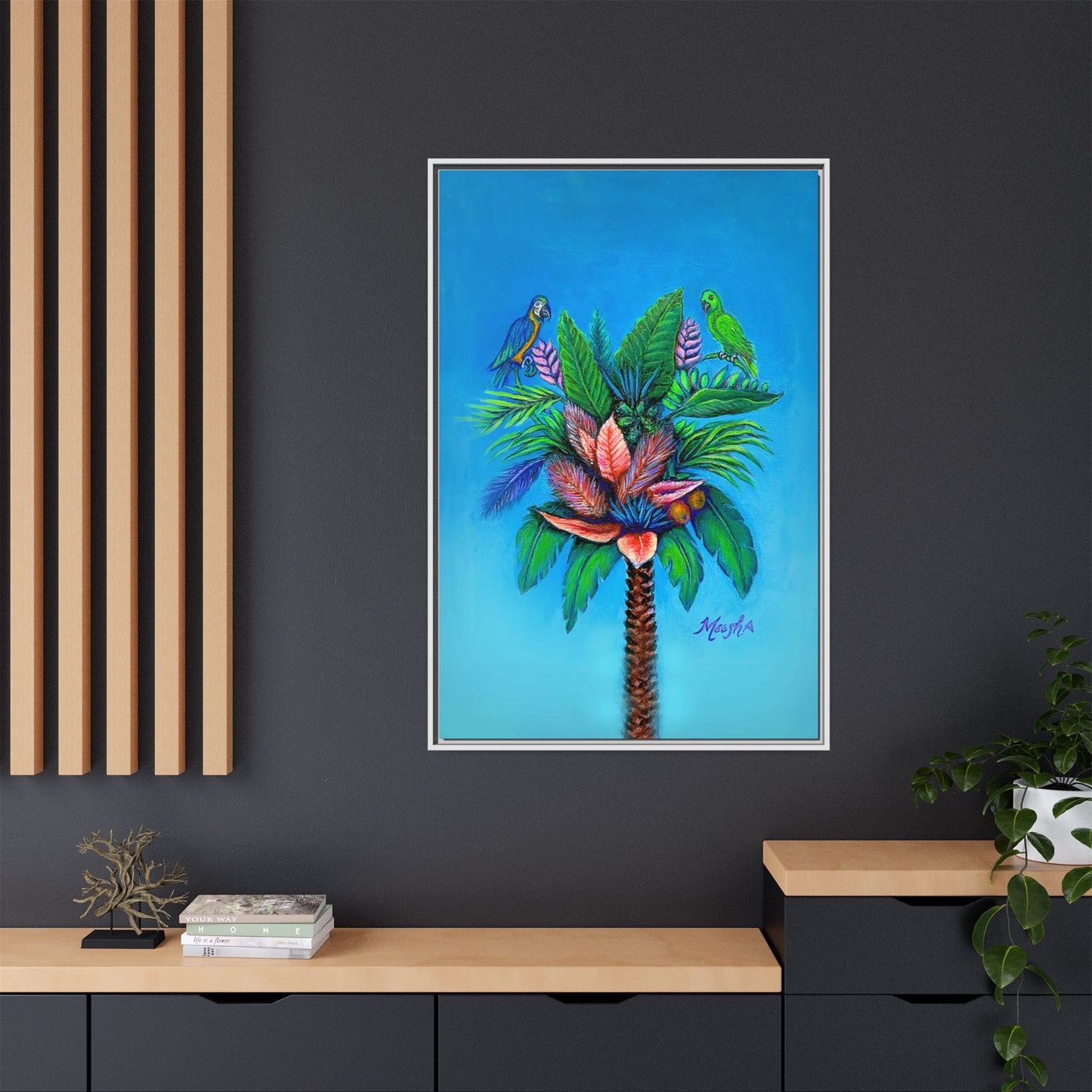 Palm Tree of Life Framed Canvas Print