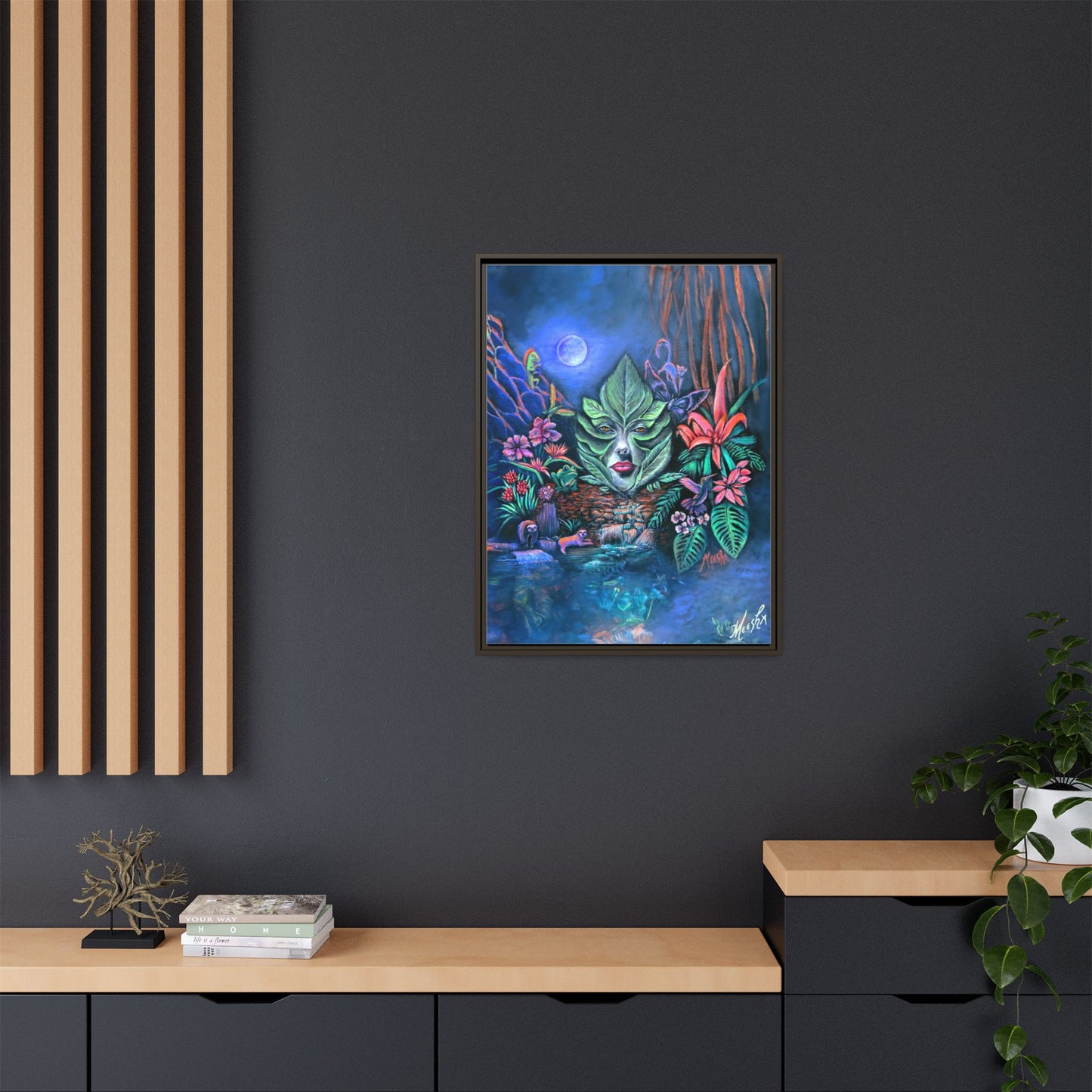 Moonlight Mischief Framed Canvas Print
