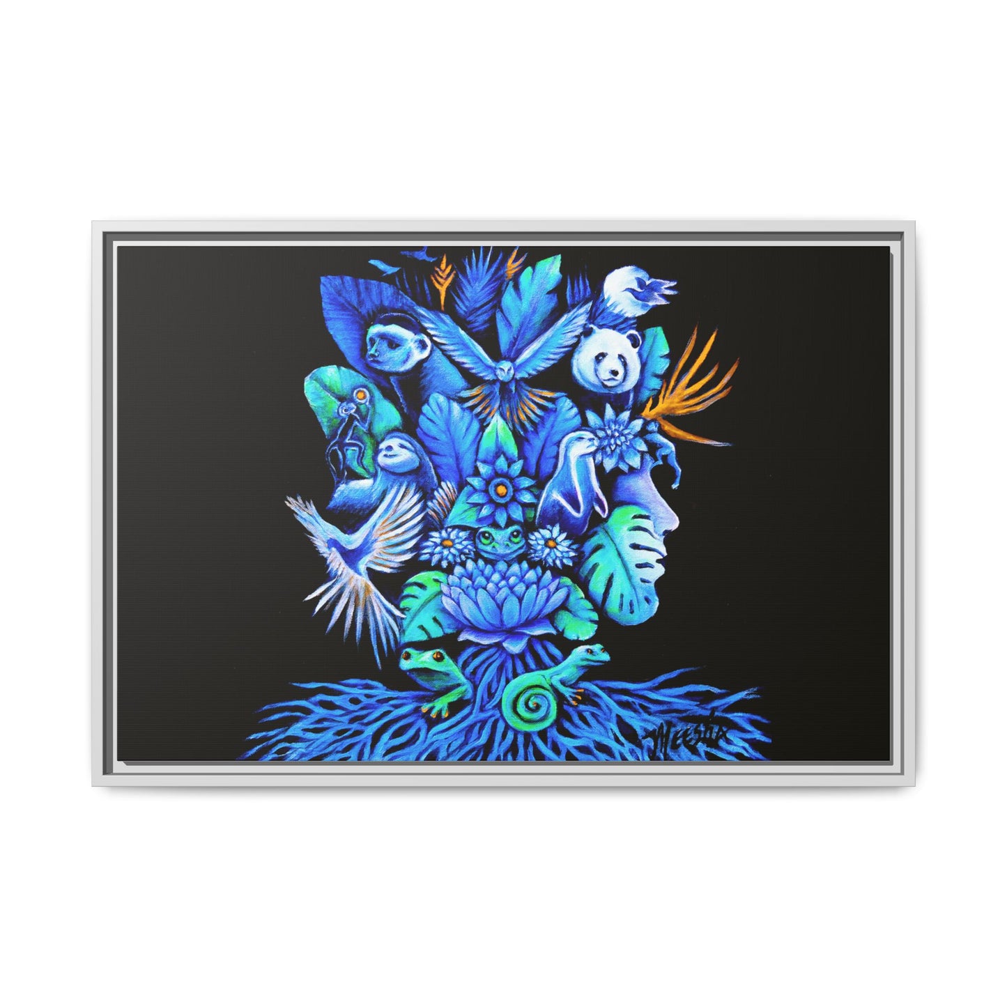 Out of The Blue Framed Canvas Print