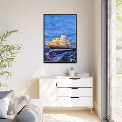 Whimsical Wavehopper Framed Canvas Print