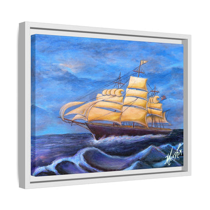 Whimsical Wavehopper Framed Canvas Print