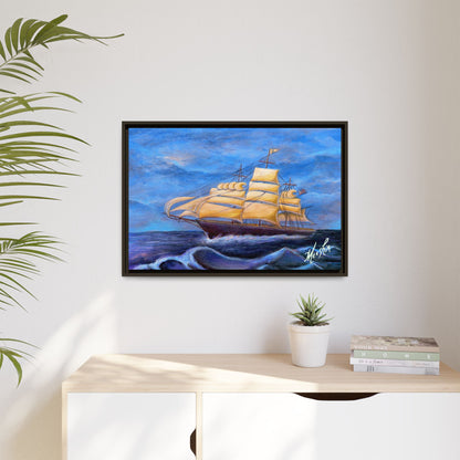 Whimsical Wavehopper Framed Canvas Print