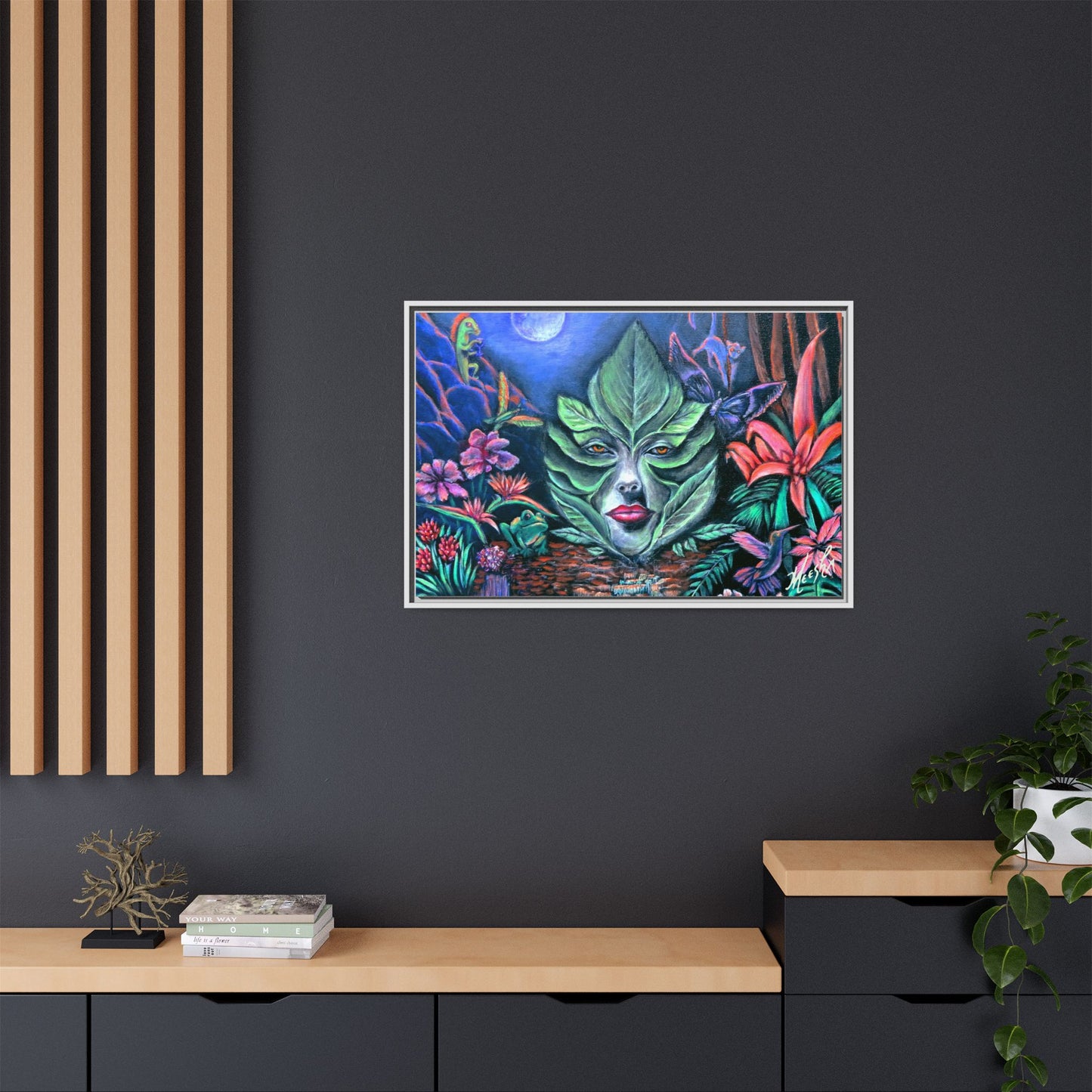 Moonlight Mischief Framed Canvas Print