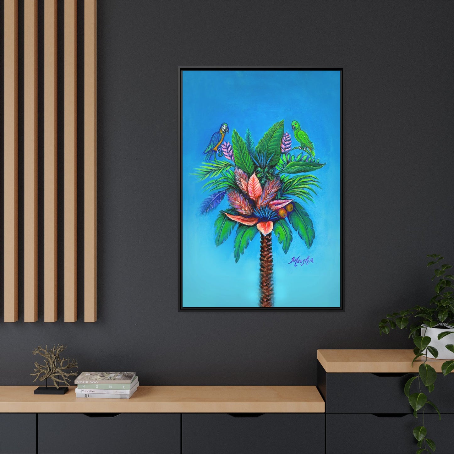 Palm Tree of Life Framed Canvas Print