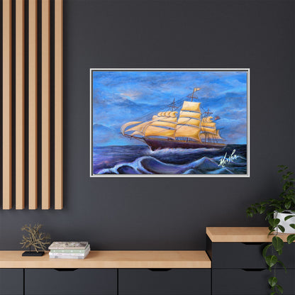 Whimsical Wavehopper Framed Canvas Print