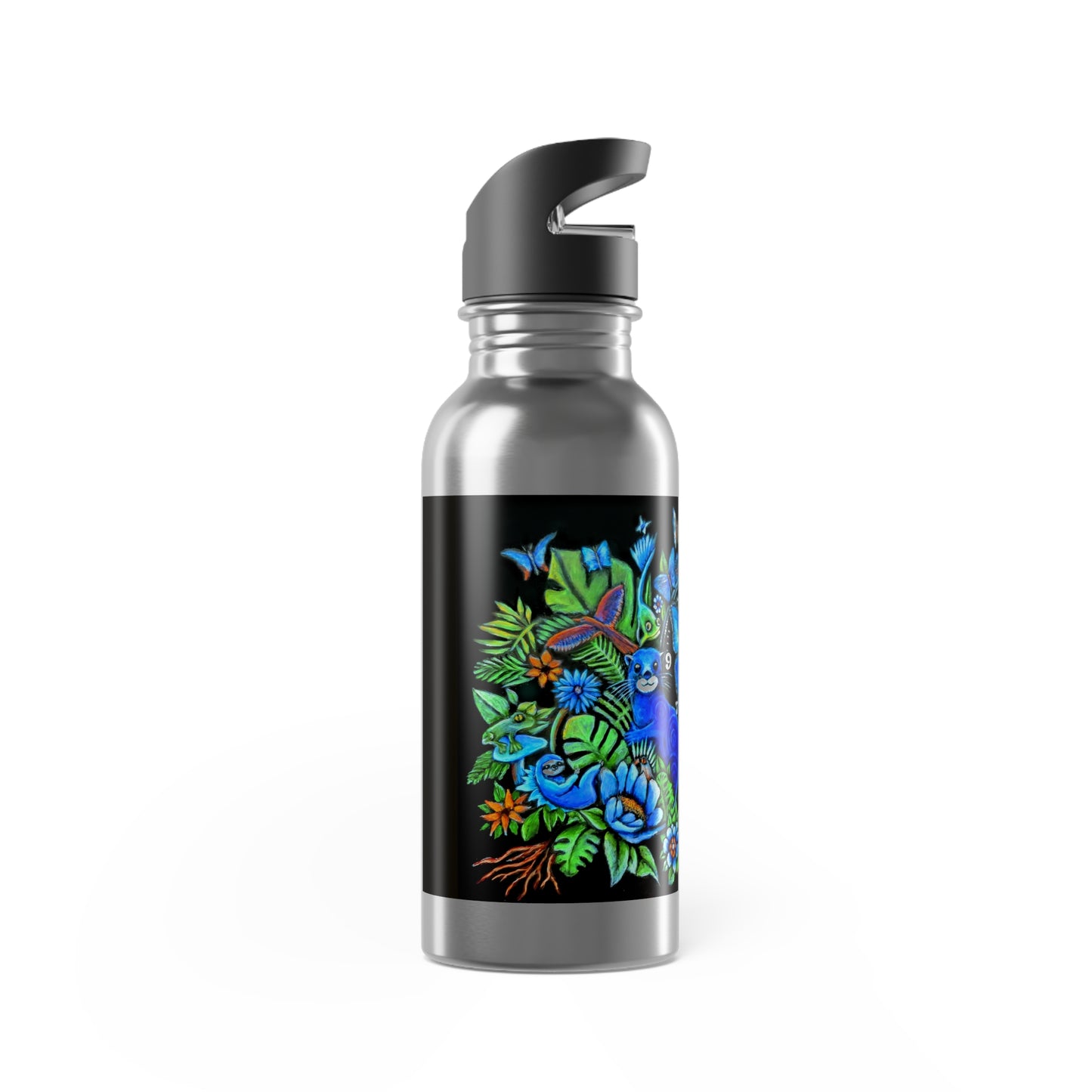 "Out of time" Stainless Steel 20 oz Water Bottle With Straw