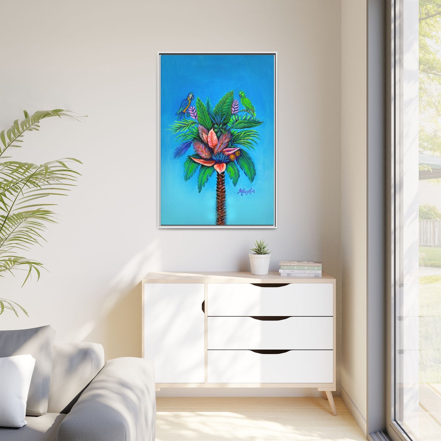 Palm Tree of Life Framed Canvas Print