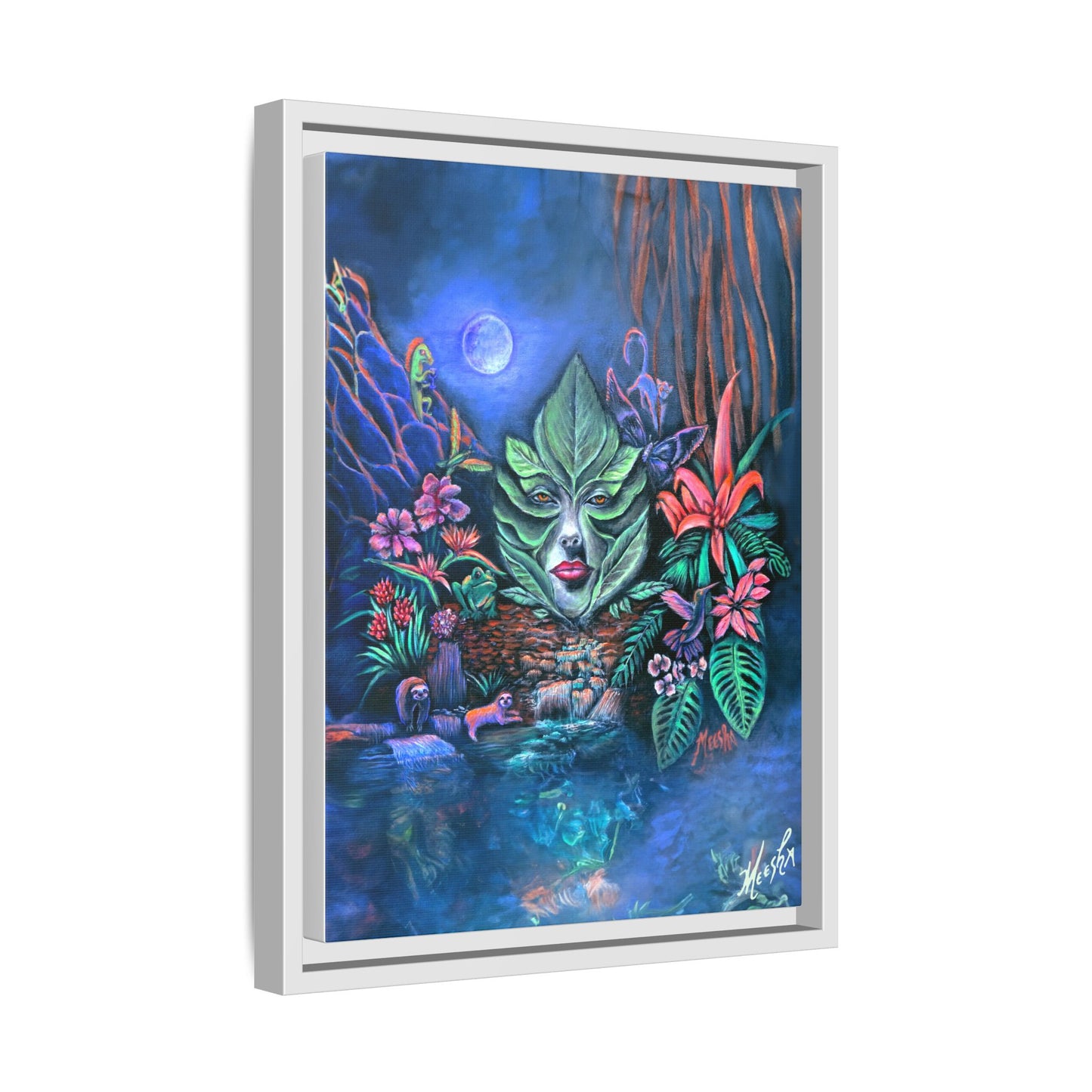 Moonlight Mischief Framed Canvas Print