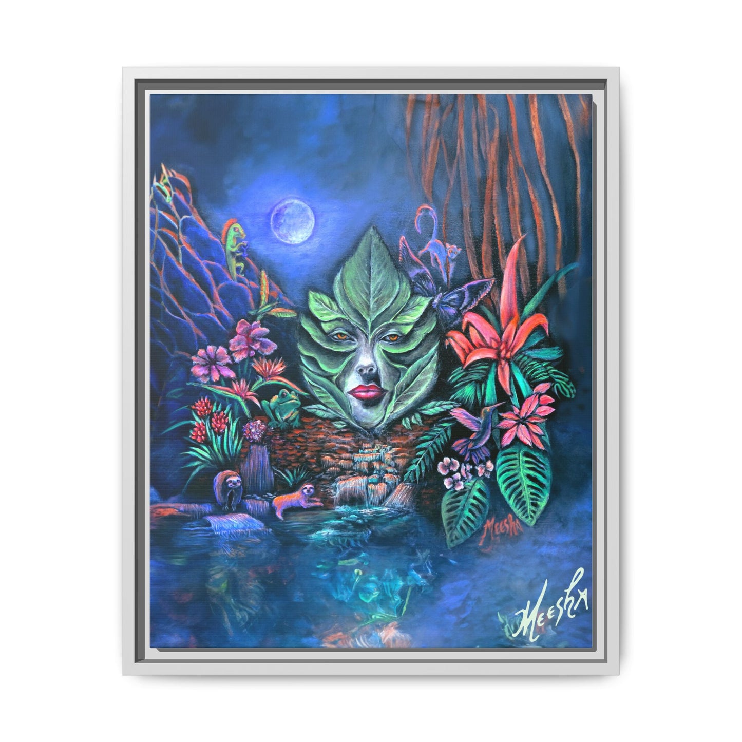 Moonlight Mischief Framed Canvas Print